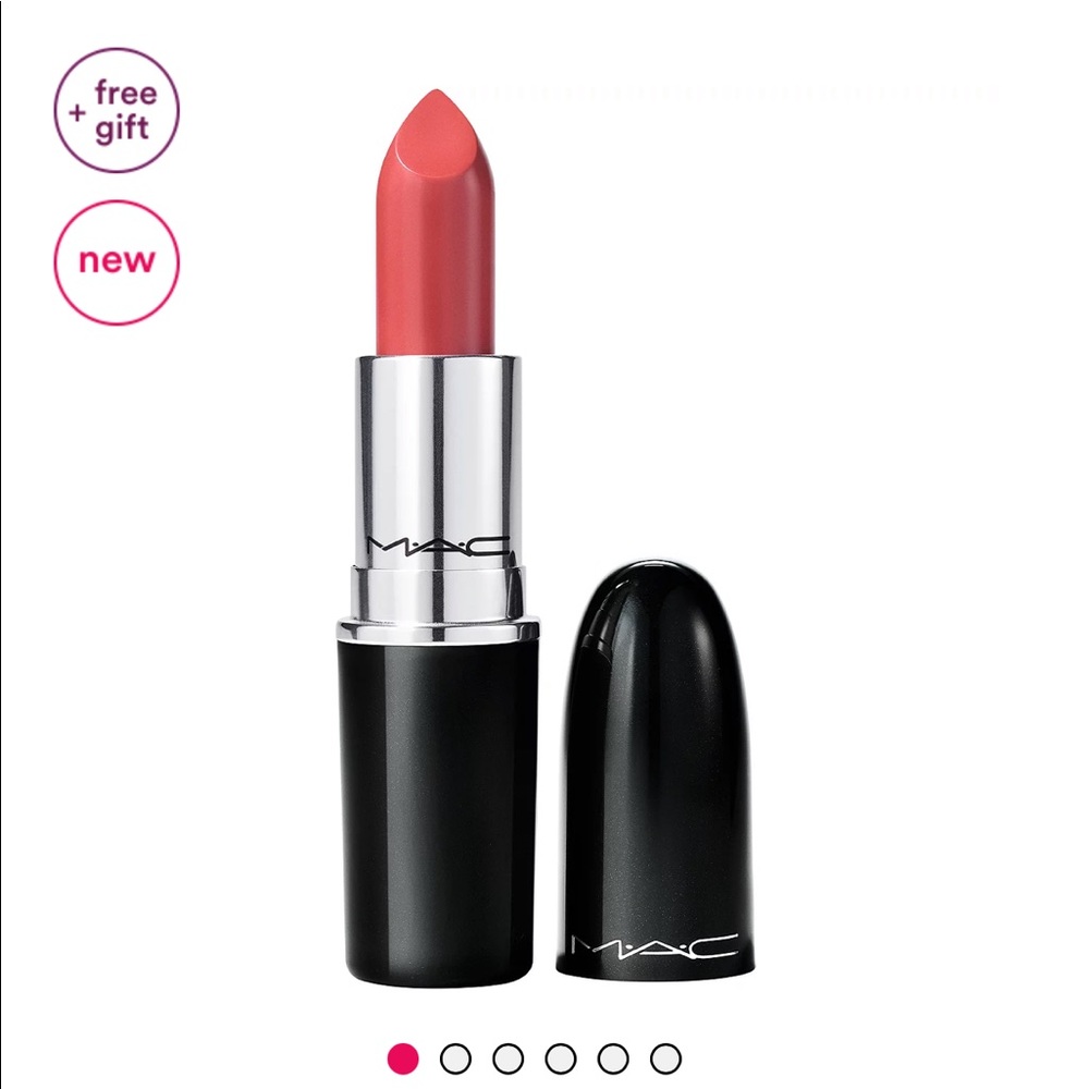 MAC COSMETICS Lustreglass Lipstick 520 See Sheer Grapefruit Pink NIB $25